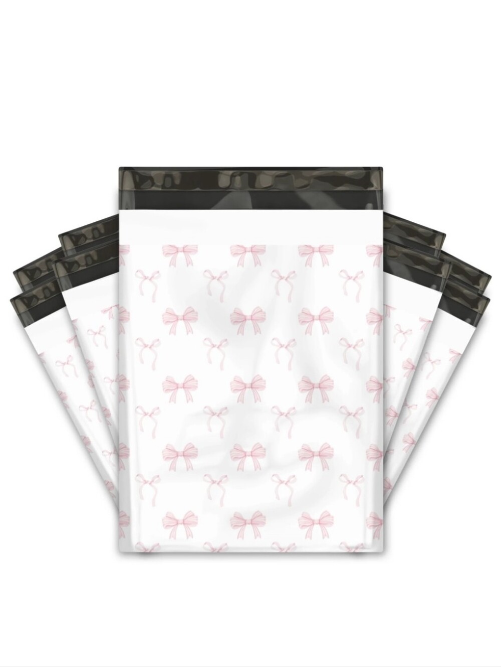 25ct. 10x13 PINK BOWS POLY MAILERS